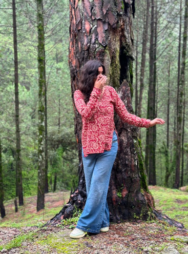 Red Printed Cotton Kurti – Casual & Comfortable